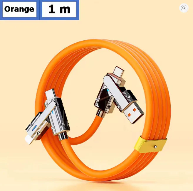β¨ 2-to-2 Fast Charging Cable | Type-C, Lightning & Micro USB | Retractable & 5A Power