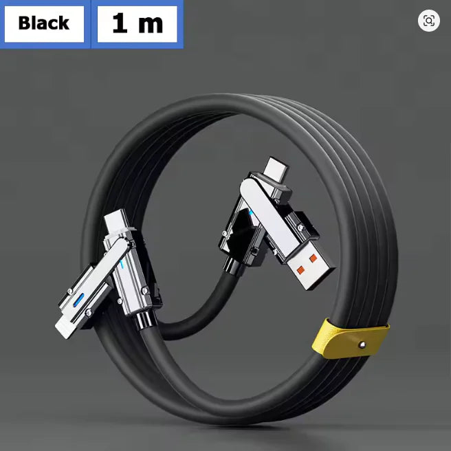 β¨ 2-to-2 Fast Charging Cable | Type-C, Lightning & Micro USB | Retractable & 5A Power