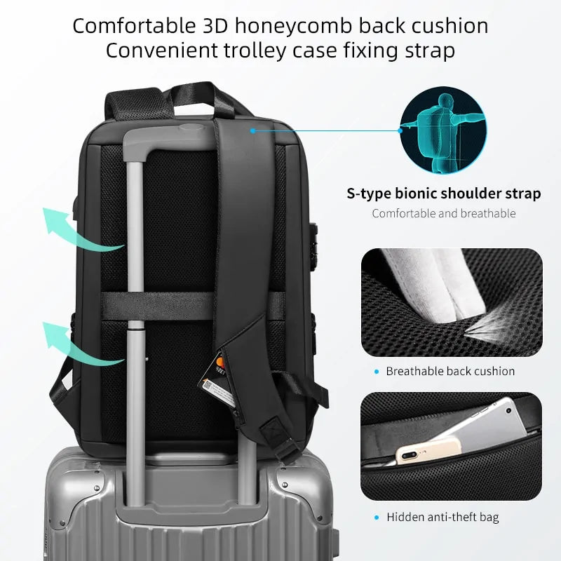 Travel Smart π | Anti-Theft Backpack w/ USB & TSA Lock