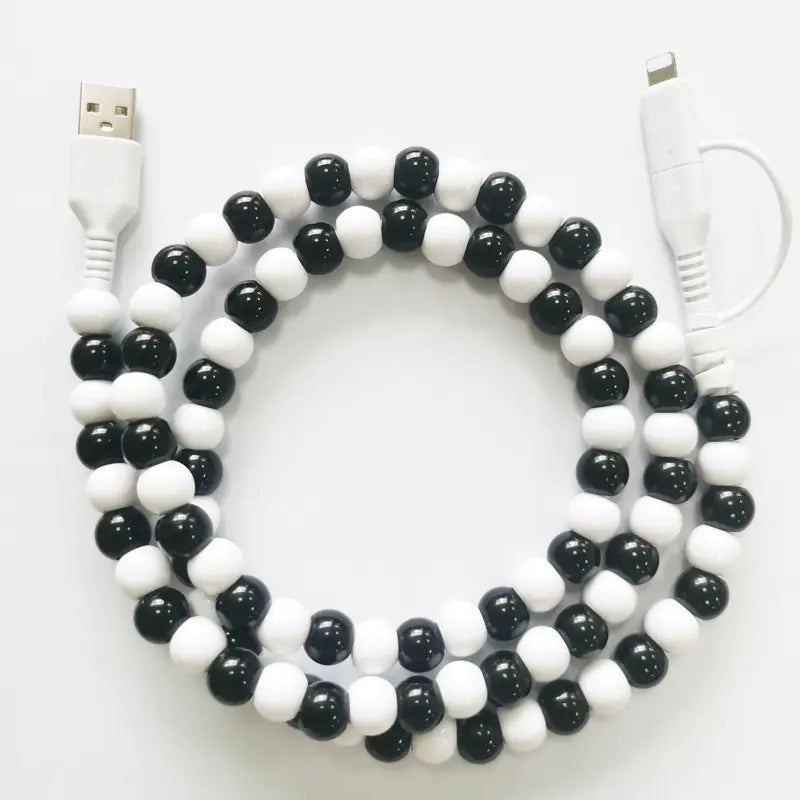 ✨ 60W PD 3.0 Fast Charging Cable | Rainbow Beads | 480Mbps Sync | iPhone & All Devices
