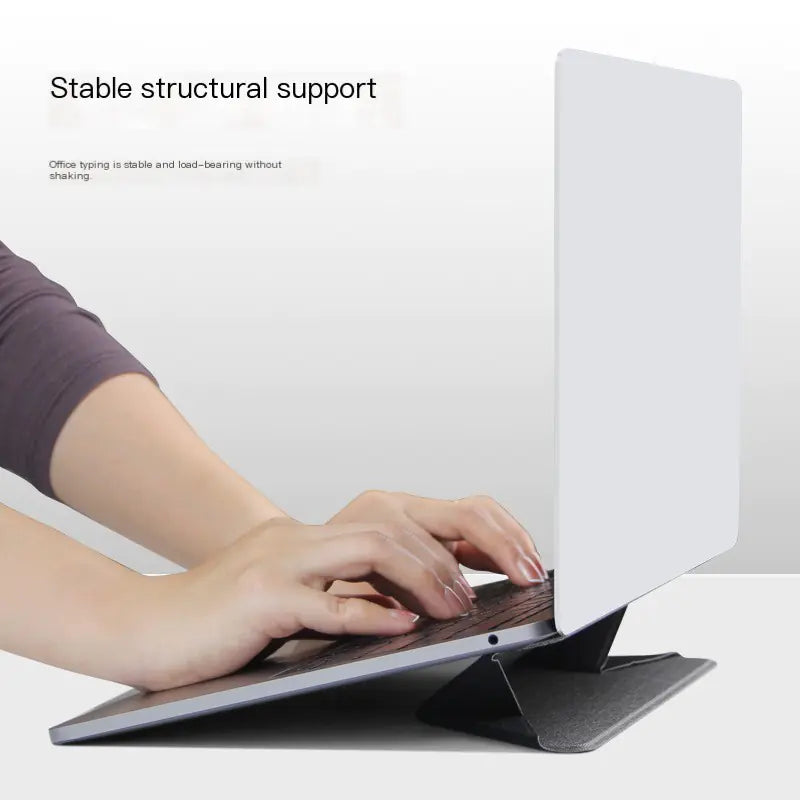 ✨ Invisible Laptop Bracket | Minimal PU Stand, Grey or Black