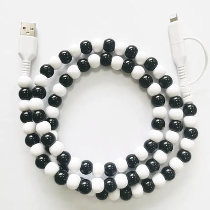 ✨ 60W PD 3.0 Fast Charging Cable | Rainbow Beads | 480Mbps Sync | iPhone & All Devices