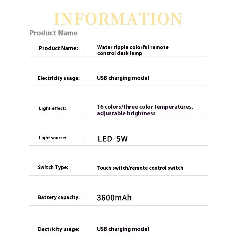 Water Ripple Atmosphere Desk Lamp