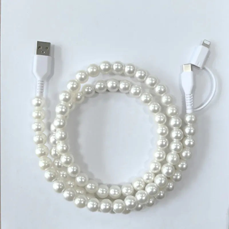 ✨ 60W PD 3.0 Fast Charging Cable | Rainbow Beads | 480Mbps Sync | iPhone & All Devices